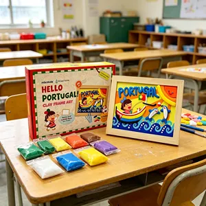 Nouveauté 2026 : Kit d'art créatif pour enfants avec argile <span class=keywords><strong>à</strong></span> séchage <span class=keywords><strong>à</strong></span> l'air ultra-légère pour cadre photo 3D, jouet intellectuel de modelage DIY - Product Image 3