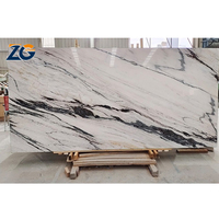 ZGSTONE avec des veines noires dalle de pierre naturelle marbre naturel usine directe Panda dalle de marbre blanc Bookmatch pour mur