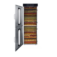 Professionele commerciële 220V/110V SUS304 roestvrijstalen dubbele deur 32-bakjes fruit- en groente-dehydrator