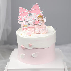 Décorations de gâteau de princesse <span class=keywords><strong>Prince</strong></span> <span class=keywords><strong>petit</strong></span> train rose et bleu pour garçons et filles pour gâteaux d'anniversaire de Noël - Product Image 4
