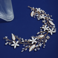 Perle Fleur Casque Strass Vintage À La Main Coiffes De Mariée