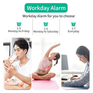 Réveil numérique USB en gros 180. Projecteur d'horloge LED 12/24H avec fonction Snooze et affichage de la température. Table en plastique - Product Image 6