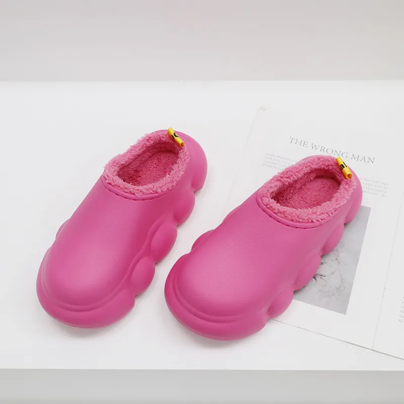 Wholesale Newest Winter Keep Warm Waterproof Eva Slides Sandals House Women Slip On Shoes Fur Slippers