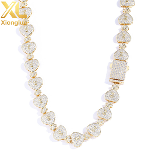 OEM Bespoke Logo Engraved <b>Solid</b> 925 <b>Silver</b> Money Bag Cuban Chains Micro Paved Moissanite 18K Real Gold Plated Dollar Jewelry - Product Image 3