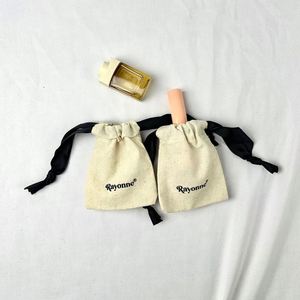 High Quality <b>Drawstring</b> Bag Biodegradable Organic Cotton <b>Pouch</b> with Custom Size - Product Image 5
