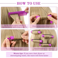 Outils de coiffure DIY Ensemble de bigoudis en plastique 36Pcs Tiges à vague froide Tiges à cheveux permanents avec peigne à queue de rat