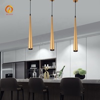 Lampe suspendue LED minimaliste moderne en aluminium, éclairage suspendu noir et blanc, lampes cylindriques, tube lumineux, pour la maison et le bureau