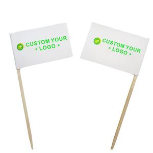 Eco-Friendly Bamboo Waterproof <b>Mini</b> Size Burger Decor Custom Logo <b>Printing</b> Cocktail Food Stick Flag - Product Image 5