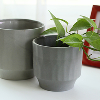 Pot de fleurs en céramique émaillée, vase rond, écologique, décoration de jardin et de bureau
