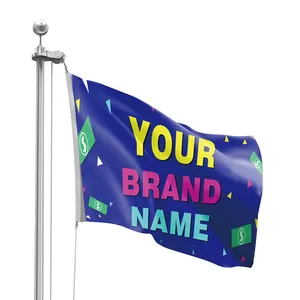 2023 New Product Sublimation Printed Cotton Fabric Custom Flags With Logo Custom Print 3x5 Double Sided Banner