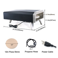 Four à pizza rotatif automatique en acier inoxydable durable pour cuisson extérieure, camping, usage domestique et pâtisserie en plein air