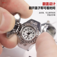 Montre à doigt mini vintage réglable élastique unisexe avec grand diamant, modèle très populaire