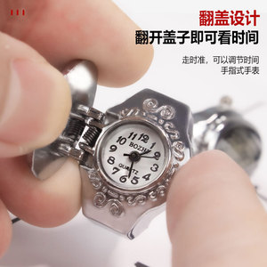 Reloj de Anillo Mini <span class=keywords><strong>El</strong></span>ástico Ajustable Vintage de Moda para Hombre, Mujer y Niña con Anillo de Diamantes Grandes - Product Image 4