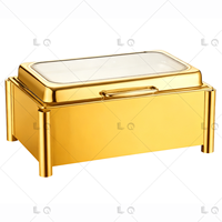 Chauffe-Plat Buffet Moderne de Luxe en Acier Inoxydable, Chauffage Électrique/Gaz, 9L, avec Couvercle Rabattable