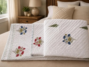 Elegant Hand Block Printed Jaipuri Razai King Size Cotton <b>Quilt</b> Reversible Boho Indian <b>Bedding</b> Handmade Home Decor - Product Image 3