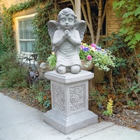 Socle en résine sculpté de fleurs élégantes, statue de jardin blanche/base de pot, colonne d'affichage polyvalente intérieure/extérieure