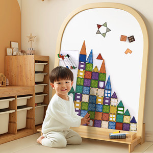 Mesa de Dibujo Magnética de Doble Cara para Niños con Pizarra Negra y Pizarra Blanca, Soporte para Pintar y Escribir para Uso Doméstico - Product Image 4