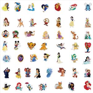 50pcs autocollants adhésifs jouets pour enfants belle bande dessinée neige blanche <span class=keywords><strong>Ariel</strong></span> Belle princesse autocollant cadeaux promotionnels étanche - Product Image 6