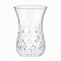 Tasse en verre pour thé noir de 130 ml, texture élégante vintage, vente en gros, fournitures pour restaurants, hôtels, bars, cafés