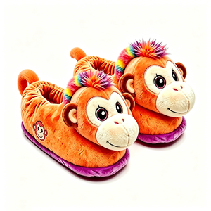 Pantuflas de peluche de mono, pantuflas de animales en 3D, pantuflas novedosas de mono para el hogar, pantuflas de mono peludas - Product Image 3