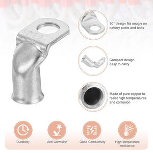Cosses de connexion en cuivre neuves avec gaine thermorétractable, extrémité évasée à 45 degrés pour connexions électriques - Product Image 5