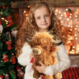 Peluche Realistico di Mucca delle Highland Scozzesi, Morbido <span class=keywords><strong>Giocattolo</strong></span> di Peluche a Forma di Mucca della <span class=keywords><strong>Fattoria</strong></span>, Regalo di Compleanno - Product Image 5