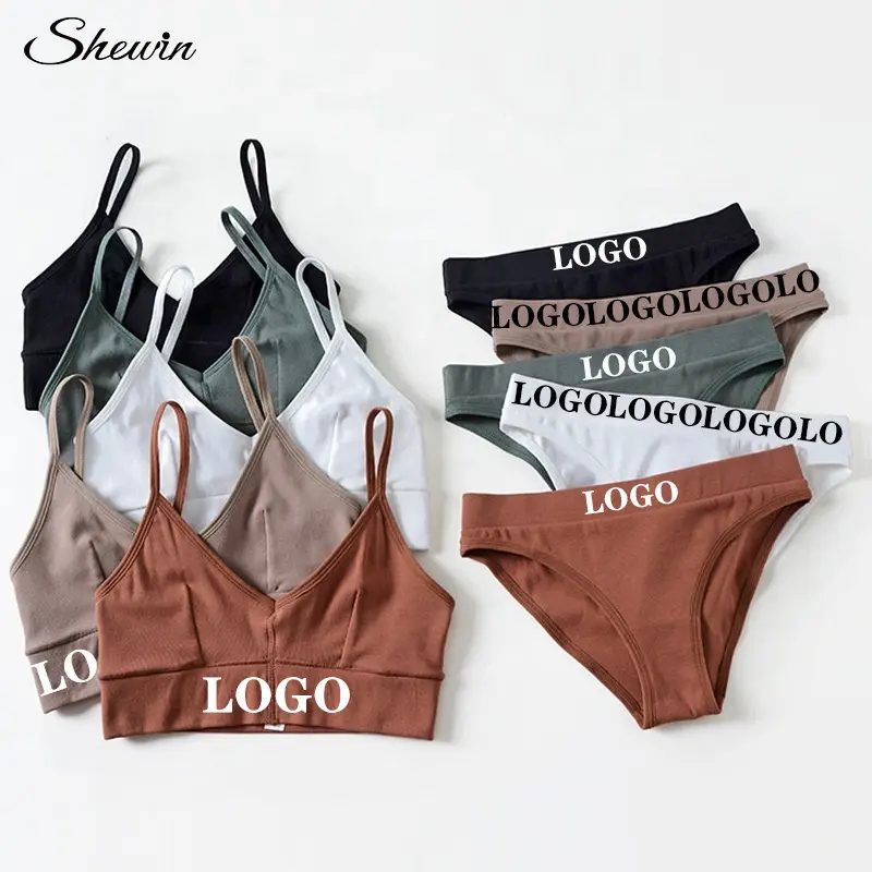 Groothandel Nieuwe Naadloze Dames Toung Meisje Sexy Slipje En Beha Draadvrije Beha & Korte Sets