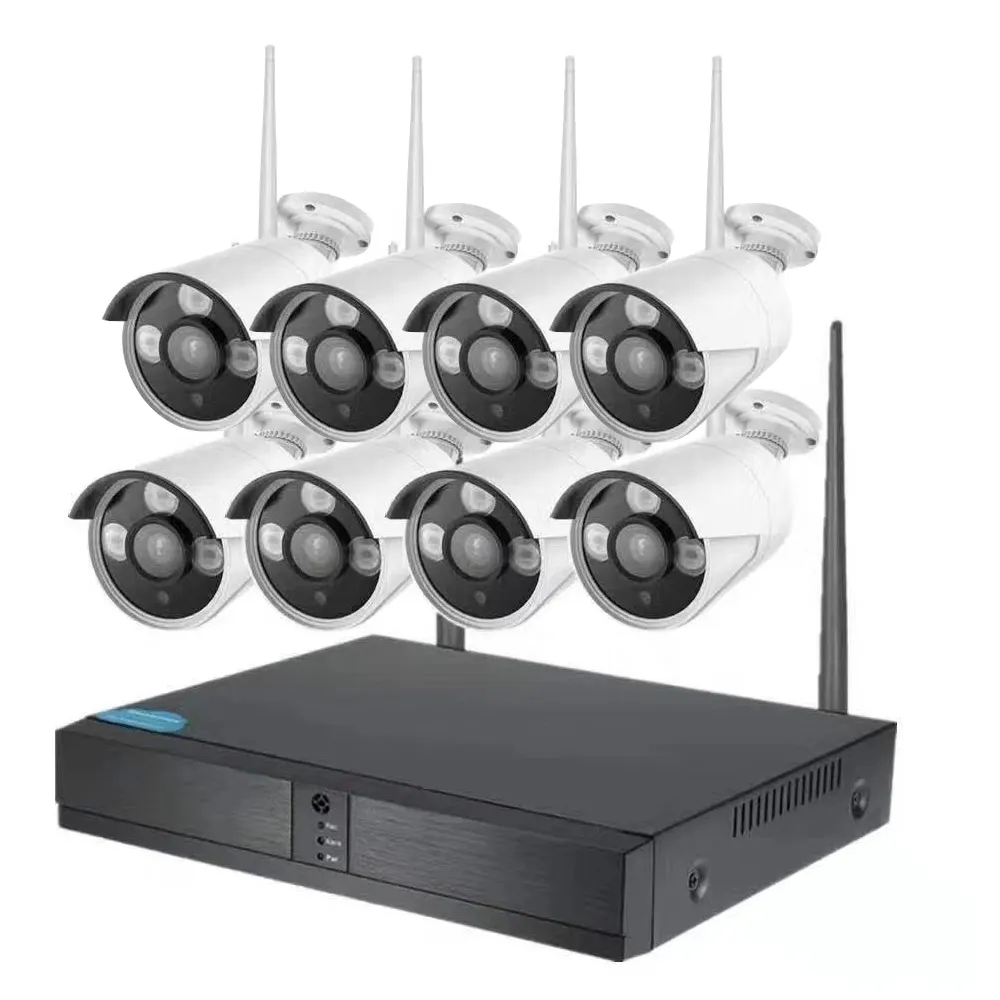 Enxun 1080P IR Keamanan Tahan Air Outdoor/Indoor 2mp 8ch Wifi Nirkabel IP Kamera Cctv Sistem NVR Kit