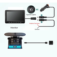 Moniteur de voiture numérique sans fil 5 pouces avec DVR, détection IA BSD, alarme, 1/2 caméras de recul solaires, base magnétique, alimenté par batterie pour VR