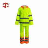 Combinaison de pluie haute visibilité JIADE, vêtements de travail imperméables et réfléchissants, veste à capuche et pantalon, ensembles de sécurité pour les travailleurs en extérieur