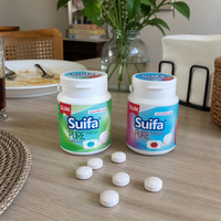 Chewing-gum sans sucre, sans aspartame, au xylitol, sans gluten, menthe fraîche extra, pour une haleine fraîche, en sachet/bouteille, marque privée