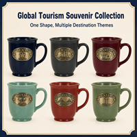 Mug à café en céramique souvenir touristique du Texas (USA), style américain, en grès, avec logo en cuivre, personnalisable OEM ODM, vente en gros
