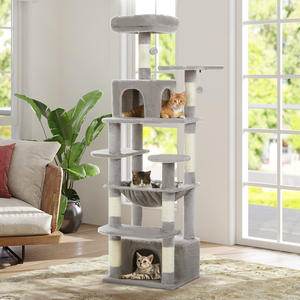 54in luce grigio ecologico torre del gatto coperta Multi-livello <span class=keywords><strong>Cat</strong></span> <span class=keywords><strong>Tree</strong></span> 2 Condo mobili Sisal centro attività Scratching cartone - Product Image 1