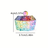 Outil d'art des ongles de manucure professionnelle chaude nouvelle tasse en cristal Aurora avec couvercle en forme de Salon poudre à ongles en verre coloré plat Dappen