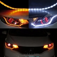 Bande LED Flexible 16 LED Effet Larme de Cristal, Feu de Jour DRL, Clignotant Jaune Séquentiel, Phare Avant de Voiture, Lampe de Conduite
