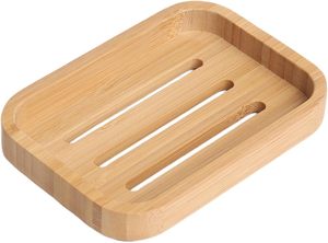 Porte-savon en bambou, porte-savon en <span class=keywords><strong>bois</strong></span> pour la douche, la salle de bain, la cuisine avec plateau auto-drainant - Product Image 2