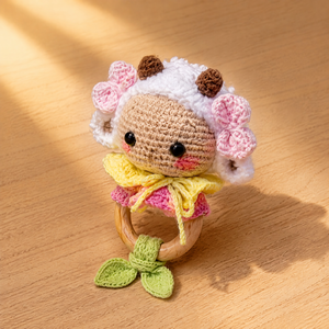 Juguete de Ganchillo Personalizado Kaiyue <span class=keywords><strong>con</strong></span> Forma de Animal, Sonajero para Bebé, Juguete Sensorial Tejido a Mano para la Dentición, Regalo para Recién Nacidos, Mordedor Adorable de Algodón OEM - Product Image 5