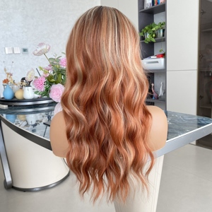 วิกผมสังเคราะห์แบบลูกไม้ฝรั่งเศสใส 13x6  ลอนน้ำ  ยาว  ทนความร้อน  พร้อมผมธรรมชาติที่ถอนมาแล้ว - Product Image 5