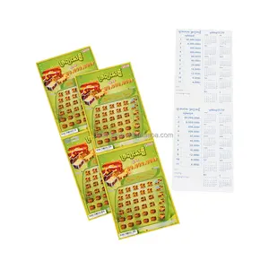 Disesuaikan kartu awal kartu lotere permainan pencetakan kustom awal lotere tiket awal