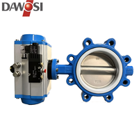 Vanne papillon pneumatique D67L1FQ, disque en acier inoxydable 304 avec siège en PTFE et électrovanne