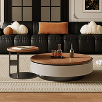 Meuble TV en bois italien luxueux et durable, ensemble de meubles TV et table basse haut de gamme pour villa, rangement moderne pour salon
