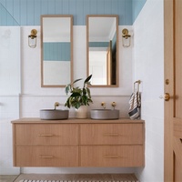 Meuble-lavabo en bois design moderne Meuble-lavabo en bois tendance et durable Meuble-lavabo à prix abordable avec double vasque
