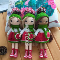 Conception de pastèque à la mode poupée au Crochet tricotée poupée au Crochet avec sac cadeau d'ange au Crochet pour les enfants