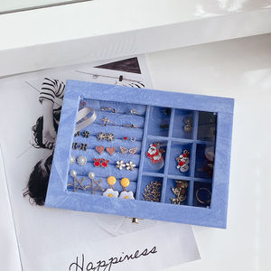 Jewelry box storage, large capacity, for bracelets, necklaces, earrings, studs, and hoops; portable, small, and exquisite - Product Image 4