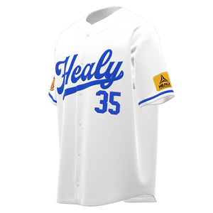 Camiseta Deportiva Personalizada HEALY de Poliéster/Algodón con Botones, Estilo Béisbol, Talla Grande, Verano, Corta, Fitness, Moderna, Alto Rendimiento - Product Image 2