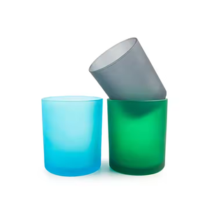 300ml 450ml vitrail bougeoir conteneurs avec couvercle en bambou usine en gros pour bougies parfumées <span class=keywords><strong>maison</strong></span> - Product Image 5