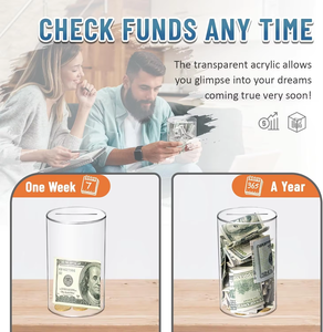 Salvadanaio in acrilico per adulti e bambini e ragazzi e ragazze salvadanaio per risparmiare e conservare le monete in contanti devono essere aperte - Product Image 5