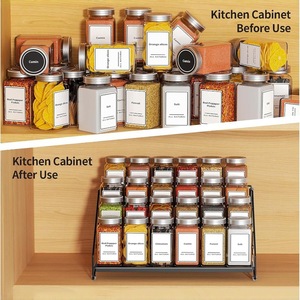 Spice Rack Four Tier Foldable <b>Kitchen</b> <b>Storage</b> <b>Unit</b> Seasoning Organizer Cabinet Shelf - Product Image 1