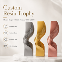 Trophée en résine personnalisé avec gravure de texte sur base solide pour cérémonie de remise des prix