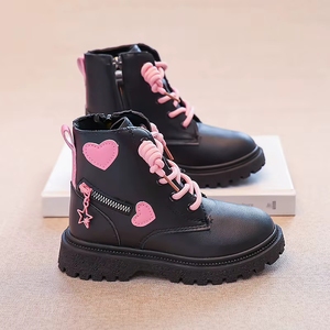 Kinder-Stiefeletten für Mädchen Prinzessinnen-Stil Synthetisches Leder Wasserdicht Rutschfest Einzelner Rock-Stil Kleine Mädchen Außenhandelsmodell - Product Image 1